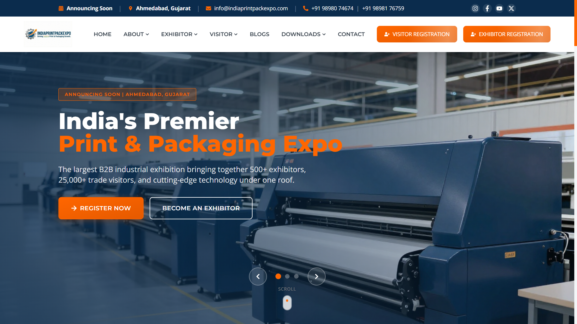 India Print & Packaging Expo (IPPE) custom website developed by Laksharc Design